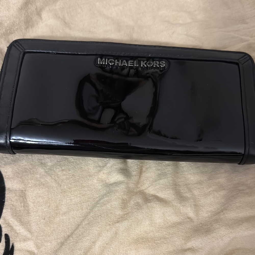 Michael Kors Black Patent Leather Wallet